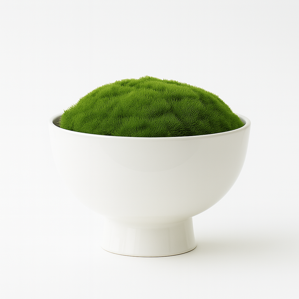 Preserved Moss In Ceramic Botany Bowl White