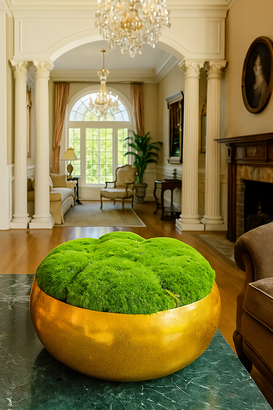 Extra large Preserved Moss In Mayfair Bowl Gold