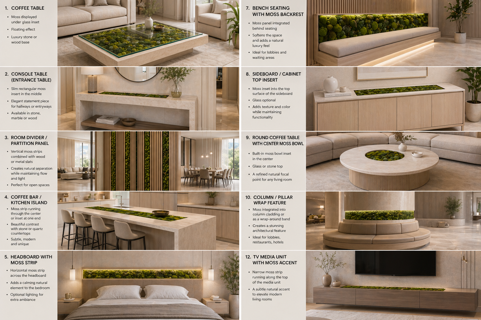 Bespoke preserved moss interior project