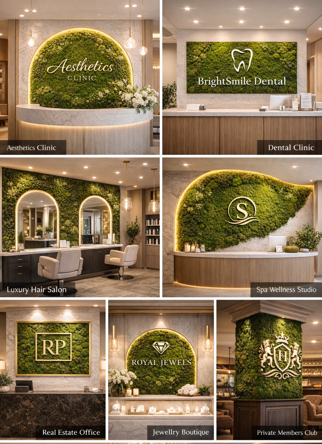 Bespoke preserved moss interior project
