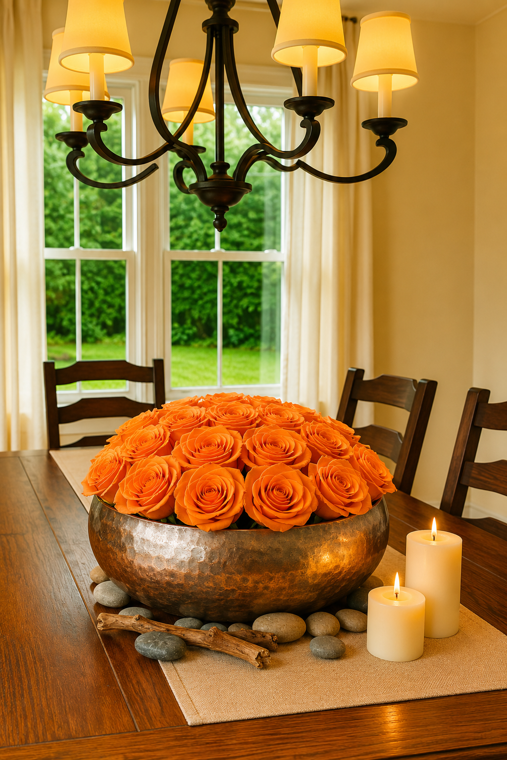 Preserved Natural Rose Arrangement In Decorative Silver Mayfair Bowl